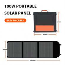 UAPOW 100W Portable Solar Panel - Foldable Paneles Solares With Adjustable Kickstand High Efficiency 22% For Camping RV Marine Backyard