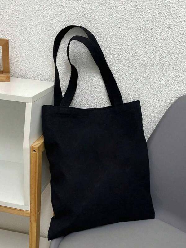 10pcs/5pcs/3pcs/1pc Cute & Reusable Canvas Tote Bags, Hand-Made Shopping Bags With Large Capacity, Shoulder Bags, Crossbody Bags, Tote Bags