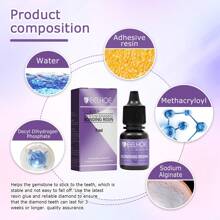 Teeth Gem Decorative Glue DIY Decorative Bonding Teeth Gem Light Curing Glue, 7ml*3pcs - Transparent - View 6