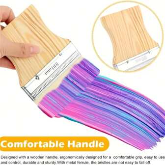 扁平桨式油漆刷，3/4/5 英寸，3 支装，用于墙壁的扁平油漆刷，家具油漆刷套装，用于粉刷墙壁的墙面油漆刷，用于油漆的油漆刷，木材着色刷，3/4/5 英寸油漆刷，返校，学校用品