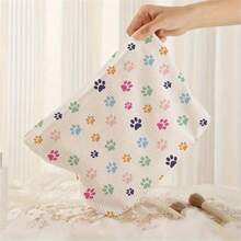 卡通手绘可爱动物脚印灯芯绒收纳袋 - 宽敞、轻便、带衬里的拉链化妆品收纳袋，多功能洗漱包，可容纳化妆必需品和旅行配件 - 送给女性朋友、母亲节和任何场合的完美礼物 - D - 查看 7