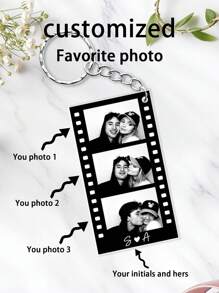 1 Customizable Acrylic Keyring With Photo And Text - Stainless Steel, Personalized Couple Gift, Suitable For Boyfriend, Girlfriend, Family, Friends, Pets, Grandparents, Teen Graduation, Wedding And Festival, Unique Gift | Sentimental Gift | Quality Craftsmanship Gifts Birthday,Multi-Functional, Ornamental,Reusable,Exquisite,Stylish,High-Quality,Colorful,Modern,Custom,Personalized,Unique,Ideal Gifts For Him,Ideal Gifts For Her,Customized Crafts,Warm Ambience, Autumn Home Refresh, Xmas Decoration