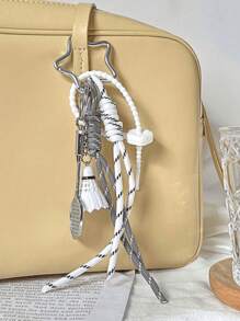 创意复古高尔夫钥匙扣Miu网球包挂件Ins同款羽毛球编织绳挂件 - 彩色 - 查看 11