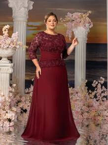 Faeriesty فستان سهرة طويل الأكمام بياقة مستديرة مع تنورة ذيل السمكة المنحوتة من موسي بحجم كبير - فستان ضيف زفاف رسمي ، ملابس حفل الجالا ذات الربطة السوداء ، طقم ليلة الأوبرا ، ملابس سهرة السجادة الحمراء ، فستان وصيفة الشرف الفاخر