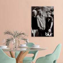 Framed Blur Band Retro Rock Canvas Art, "  Music Poster For Living Room & Music Room Decor