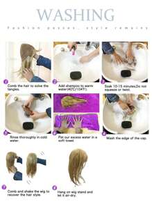 Women's Fashion Natural Medium-Long Brown Ombre Blonde 16 Inch Synthetic Fiber Wig With Air Bangs, Suitable For Daily Wear, Holidays, Birthday, Music Festival, Halloween Cosplay, Christmas Party