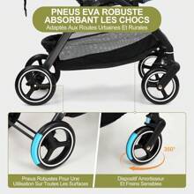 Cochecito plegable Travel Compact Ultraligero para recién nacidos de hasta 22 kg, ligero, apto para viajes, fácil de plegar, compatible con avión, con bolsa de transporte y funda para lluvia, asiento para coche