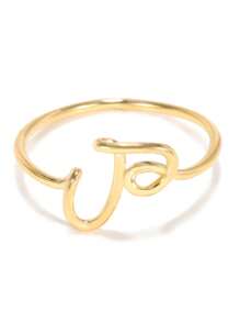 1 Stück minimalistischer, kleiner Initialen-Ring für Frauen, goldplattiert, Draht Stapel-Ring Buchstaben A-Z, Verlobungs- und Hochzeitsschmuck Geschenkidee