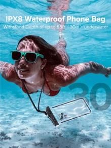 1 stuk waterdichte telefoonhoes, casual waterdichte telefoontas, verzegelde beschermhoes, PVC-telefoontas met koord, sporttas, schoolbenodigdheden voor zwemmen, raften, duiken, vakantie, strandtas, portemonnee voor buitensporten, zomerreizen, vakantie, zwembad