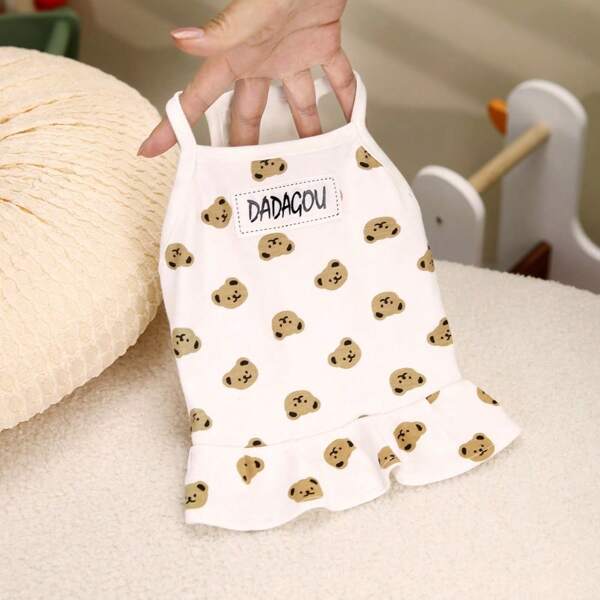 Fashion Pet Bear Vest Cat Clothes Cute And Comfortable Dog Halter Couple Dress Thin Spring And Summer Fashion