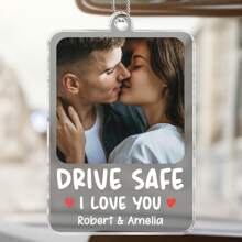 7 Style - Custom Photo Acrylic Car Ornament - Drive Safe, I Love You - Personalized Couple Photo Accessory - Gifts For Husband - Valentine's Day Decor, Artwork Wall Painting For Gift, Bathroom