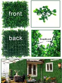 1pc/10pcs Artificial Plastic Grass,Greenery Hedge Wall Panel,Green Decoration Fence With UV Protection For Wall Decor,Home Decor - Green - View 5