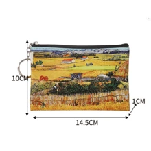 1pc Vintage Van Gogh Schilderij Stijl Muntenbeurs, Creatieve Opslag Voor Kleine Artikelen, Oogstmunten En Biljetten