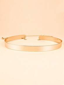 1pc Women's Glossy Gold Adjustable Waist Chain, Outdoor Decor Party Casual Waist Belt, Suitable For Christmas Gift Summer, School Fall, Autumn, Halloween - Gold - View 4