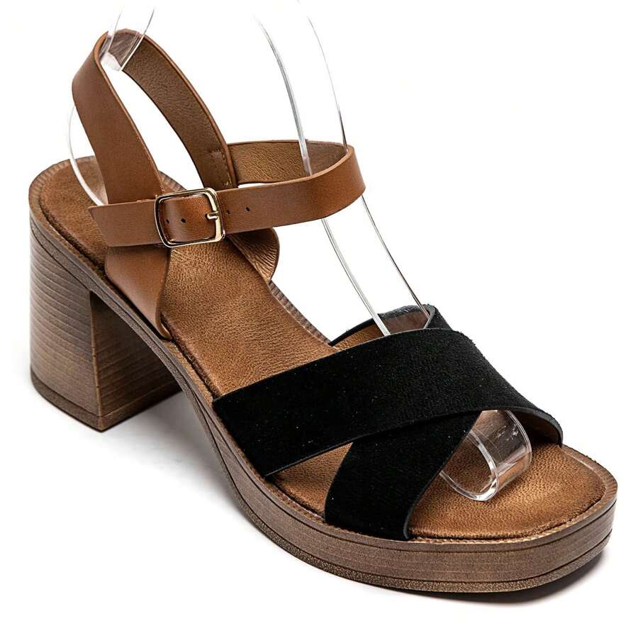 Women's Solid Color Square Toe Simple High Heels, Casual For Daily Wear Stylish High Heels - Black - View 1