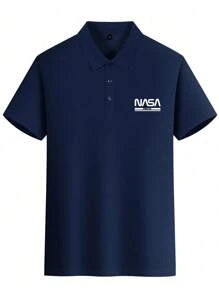 Camisa polo de manga corta con diseño sólido clásico informal para hombres