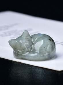 Exquisite Natural Crystal Carving Cat, Unique Design, Healing Crystal, Stones Containing Energy, Energy Healing Meditation Stone, Perfect For Home Decor & Gift Giving, For Pocket Decoration, For Holiday Gift, From The Brand CUPIDCRYSTAL