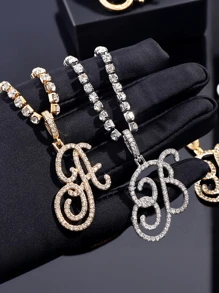 A-Z Hip Hop Stil Buchstaben Anhänger Fußkette, verstellbarer Karabinerverschluss (bis zu 10 Inches), süßer Glücksschmuck für Frauen - perfekt für Sandalen, geeignet für Strand, Urlaub, Hochzeit, Party, Abschlussball, Sommer und Alltagstragen - auch toll als Geschenk zu Feiertagen, Geburtstagen, Valentinstag - Fußkettchen mit kursivem Alphabet - Übersicht 5