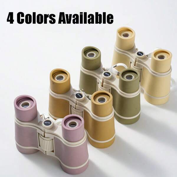1pc 4X30 Beginner Level Cute Colorful HD Optical Lens Binocular, Portable Outdoor Camping Binoculars For Men & Women, ABS Soft Eye-Protecting High Magnification Telescope