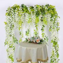 1/3pcs Romantic Artificial Flowers Centerpieces Plastic Tofu Pudding Rattan Leaves Vine Sweet Potato Leaves Bouquet Fake Plants For Wedding Room Home Hotel Party Event New Years Gifts Handheld Flower Arrangement For Valentine's Day Wedding/Home/Bedroom/Living Room/Table Decoration/Bride's Bouquet/Outdoor Garden Birthday Graduation