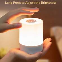 1pc Rechargeable Table Lamp, Small Table Lamp With 3 Colors Lighting Modes And Brightness Adjustable, Dimmable Night Light, Bedside Lamp, Mini Touch Lamp For Living Room, Bedroom, Nightstand, Office, Home, Back To School, Camping - 3 Colors Adjustable - View 5