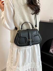 Bolso de estilo universitario, estilo minimalista, para llevar a mano o al hombro, versátil y portátil, útil y llamativo, con bloqueo de color y de estilo universitario