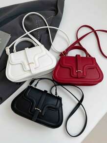 Bolso de estilo universitario, estilo minimalista, para llevar a mano o al hombro, versátil y portátil, útil y llamativo, con bloqueo de color y de estilo universitario