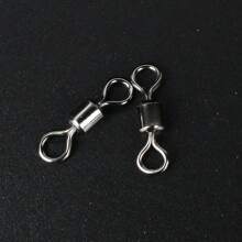 50PCS/Lot Fishing Swivels Ball Bearing Swivel With Snap Solid Rings Rolling Swivel For Carp Fishing Accessories - Black - View 6