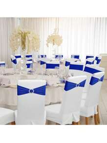 4pcs/10pcs/20pcs/50pcs Quality Elastic Chair Sash Bowknot , Made Of Spandex, Universal Elastic Chair Bands With Sliders For Holiday, Wedding, Party Decoration