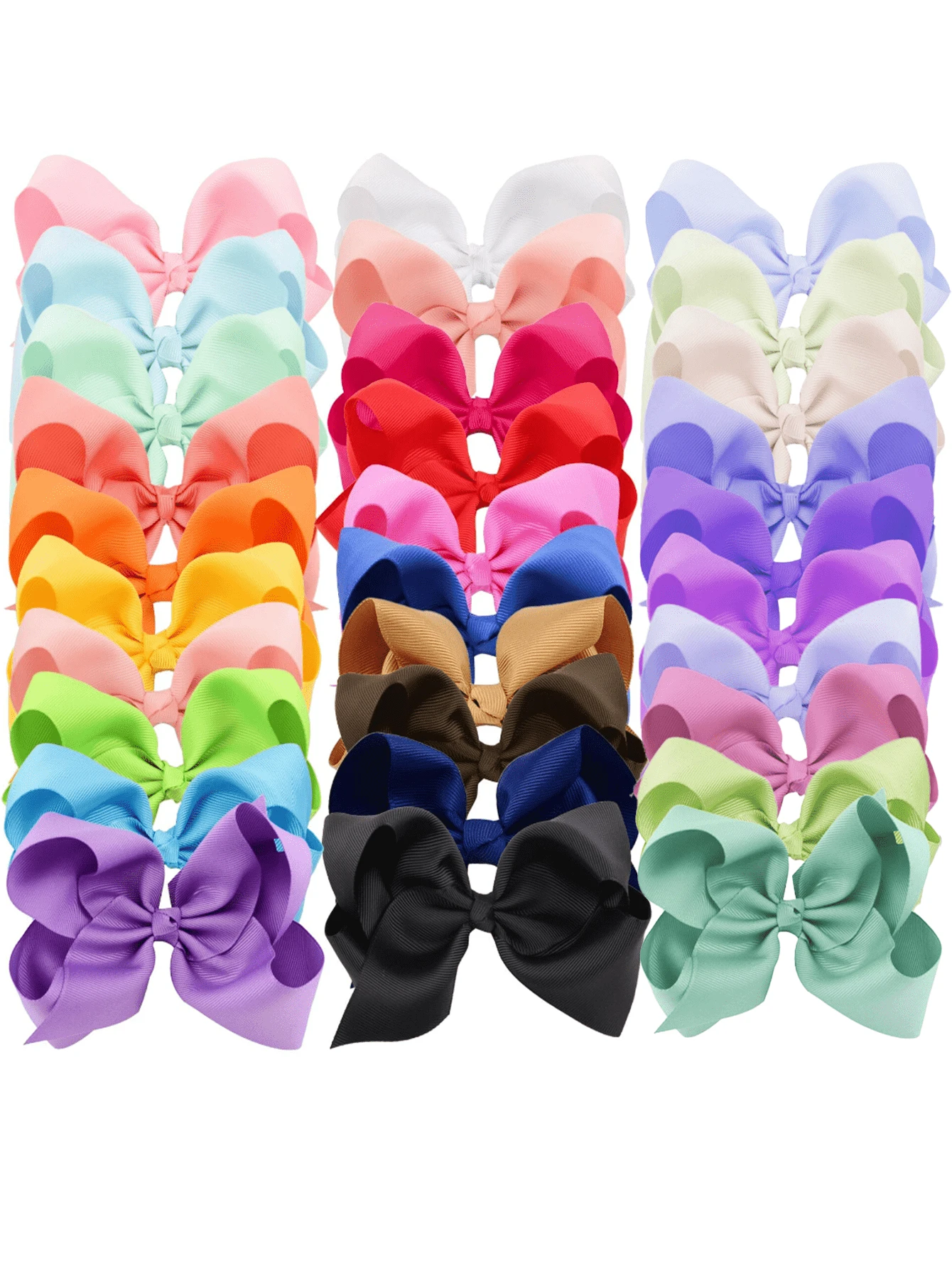 5/10/20/40Pcs Random Colors Cute Hair Bows Hair Clips Grosgrain Ribbon Bow Hair Clips Hair Barrettes Lady For Girls Daily Wear Hair Accessories - Multicolor - View 1