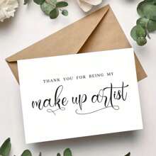 1 Stück personalisierte Dankeskarte zur Hochzeit für Make-up Artist – elegante Dankeskarte für MUA, Hochzeitsfriseur, Danksagung an Verkäufer – Englisch, Schulanfang, Schulbedarf