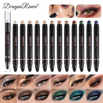 Dragon Ranee Slouchy Eye Shadow Pencil, Waterproof & Smudge-Proof Highlighter & Eyeshadow Duo-Ended Stick, Concealer & Eyeshadow Stick