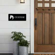 1 pièce Plaque signalétique personnalisable pour box de cheval - Panneau mural en métal personnalisé avec un design élégant de silhouette de cheval - Décoration rustique pour les salles de sellerie et les espaces équestres, Signalisation personnalisée | Décoration de style western | Plaque murale, Cadeaux de décoration de cheval Anniversaire Remise des diplômes, Multifonctionnel, Durable, Ornemental, Réutilisable, Exquis, Élégant, Haute qualité, Coloré, Moderne, Personnalisé, Unique, Salle de thé, Maison, Jardin, Bureau, Impression graphique
