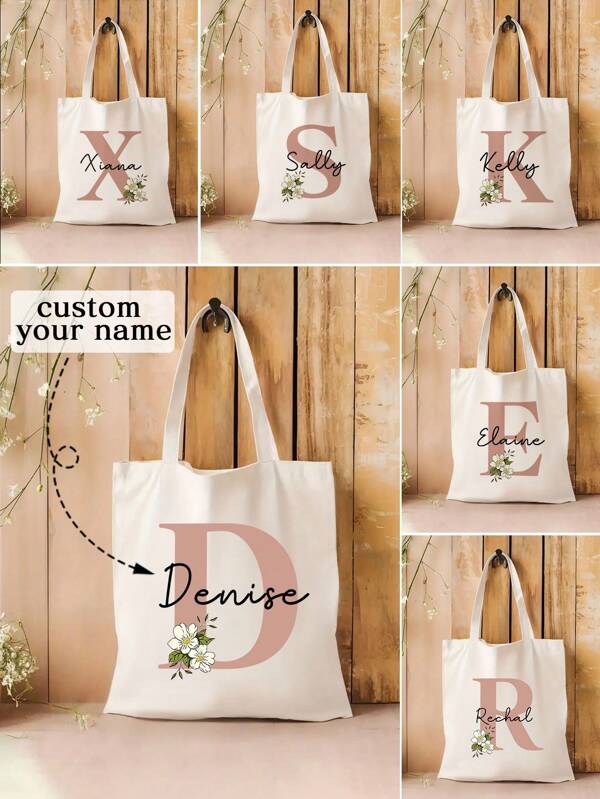 1 buc Geantă tote personalizabilă pentru femei, Geantă de plajă de vară cu nume și bretele fixe, Genți crossbody pentru femei, Cadou de Ziua Mamei, Cadou de absolvire, Accesorii de călătorie, Geantă tote personalizată Cadouri pentru domnișoare de onoare Petrecere de mireasă, Paște, Geantă cadou