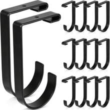 Ferraycle 12 PCs Add On Storage Hook Accessory Overhead Garage Hooks For Ceiling Rack And Wall Shelving, Bike Hanging Flat, Black No Need To Be Powered On