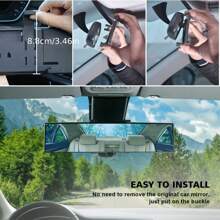 General Motors 300mm Wide Angle Convex Transparent Rearview Mirror - 黑色 - 查看 6