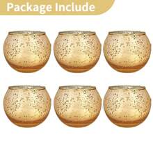 Juego de 6/12 portavelas para velas votivas surtidas de cristal con efecto de mercurio, decoración de mesa para bodas y fiestas de cumpleaños en el hogar