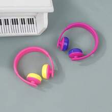 Juego de 3 piezas/5 piezas de accesorios en miniatura de auriculares, encantadores adornos de sombrero de clip, lindo colgante de cuello para muñecas, suministros de manualidades de plástico