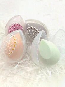 1/3 pièces Boîte de rangement poreux résistante à l'humidité et transparente pour coussin de maquillage, œuf de beauté. Boîte de rangement portable et respirante pour voyage. Organisateur de maquillage d'été pour la maison et la salle de bain. Retour à l'école