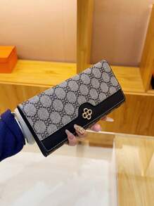 1pc Women's Fashion Floral Print Color Block Design Retro Tri-Fold Zipper Long Wallet Clutch Purse With Anti-Theft Credit Card Holder Gift Idea Portable For Women Wallet Mini Wallet Purse Wallet Wallet