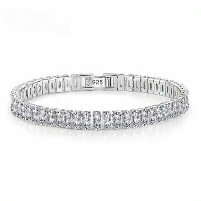Luxury Designer Silver Plated Fine Crystal Bracelet For Women Fashion Jewelry Engagement Wedding Glamour