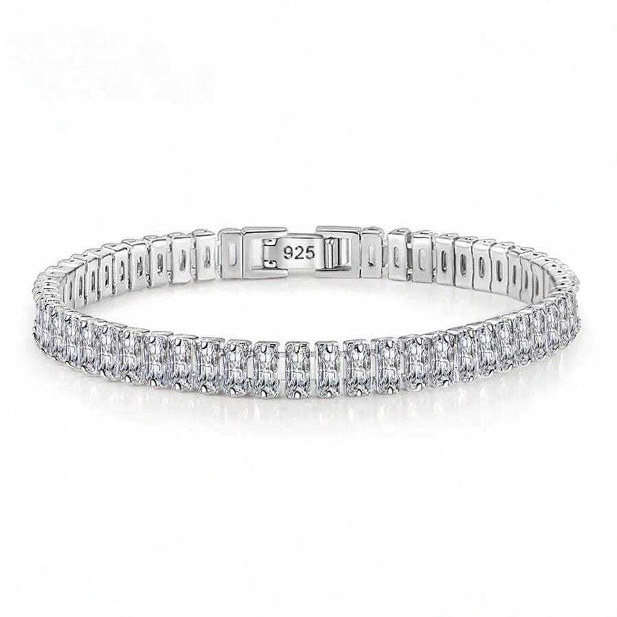 Luxury Designer Silver Plated Fine Crystal Bracelet For Women Fashion Jewelry Engagement Wedding Glamour