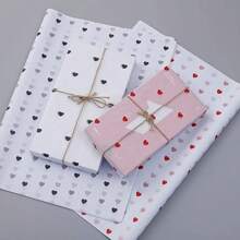 1/5/10/20pcs Premium Tissue Paper With Red Heart Pattern, Multi-Purpose Peach And White Decorative Paper Pieces For Gift Wrapping, Scrapbooking, Bouquets, Crafts And Wedding Decorations