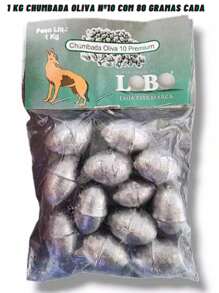 Kit 1 KG - Olive Fishing Sinker - Size 10 - 80 Grams - Lobo - 深灰色 - 查看 1