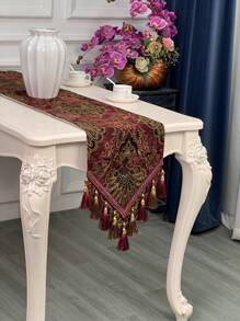 1 块米色咖啡桌布，适用于控制台桌、电视柜、橱柜、入口通道、极简主义和复古风格