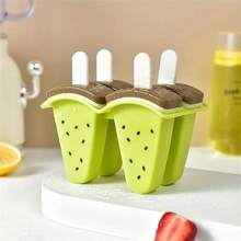 [Easy Disengage] Silicone Ice Cream Molds Popsicle Mold, 4 Cavity Home Ice Cream Mold DIY Homemade Popsicle Mold Children's Creative Ice Cream Popsicle Box, Summer Kitchen Gadgets, Kitchen Stuff, Kitchen Accessories, Home Kitchen Items - Perfect Gift For Christmas, Halloween, Valentine's Day - Multicolor - View 6
