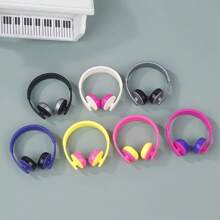 Juego de 3 piezas/5 piezas de accesorios en miniatura de auriculares, encantadores adornos de sombrero de clip, lindo colgante de cuello para muñecas, suministros de manualidades de plástico
