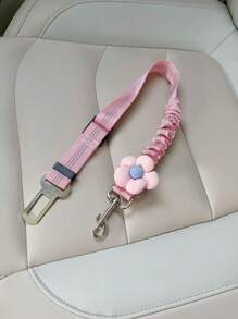 1pc Dog Car Safety Leash With Reflective Webbing, Retractable Pet Cat Travel Harness Leash, Available In Multiple Colors - Multicolor - View 3