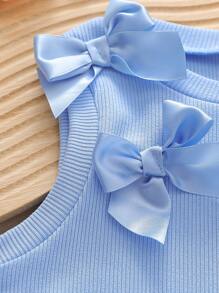 2件套少女无袖上衣和休闲裤套装，夏季时尚