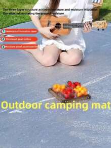 1 件露营铝箔防潮垫，便携式防水睡垫，适用于野餐、户外、帐篷、海滩、家庭烹饪 - 銀色 - 查看 2